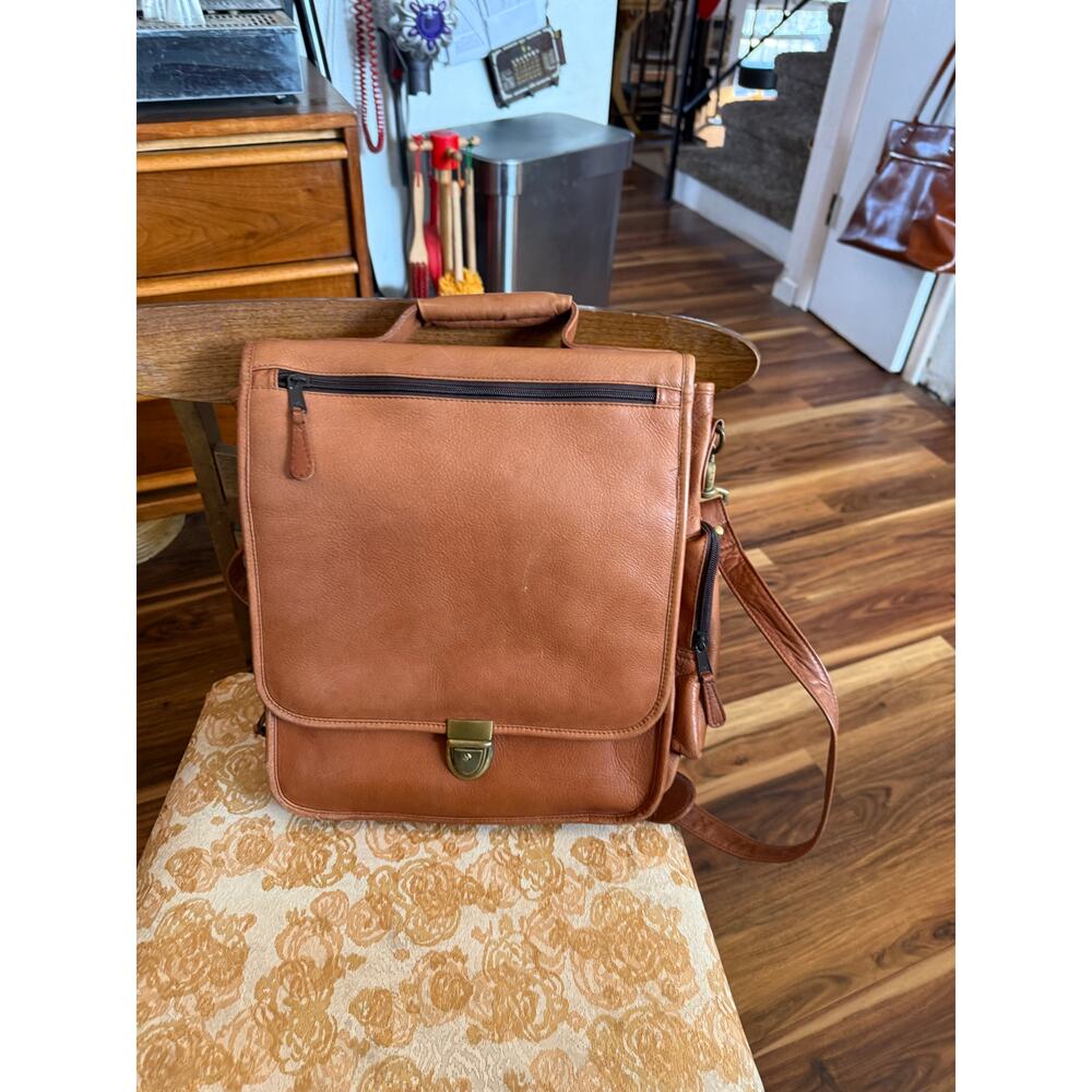 Latico Reporter Leather Crossbody Bag Hollywood Laptop Shoulder Brown - Picture 11 of 11